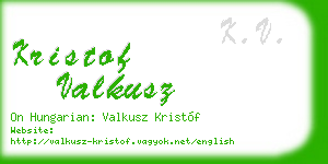 kristof valkusz business card